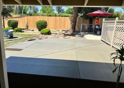 concrete patio in process